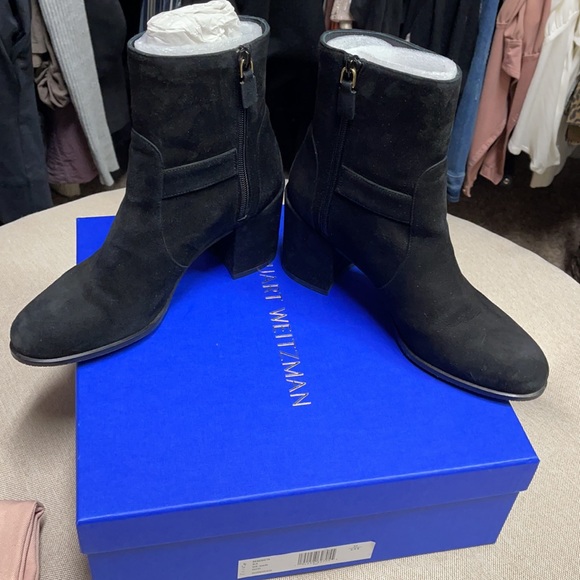 Stuart Weitzman Benedicta black suede booties 6.5 - Picture 4 of 10